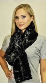 Mink fur scarf - Created with black mink fur remnants